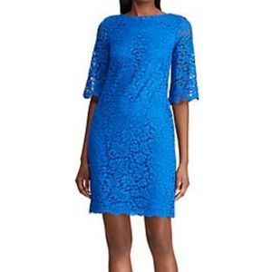 RALPH LAUREN Blue Lace Dress Sz 12